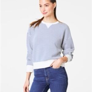 NWT SPANX AirEssentials® Striped Crewneck, L